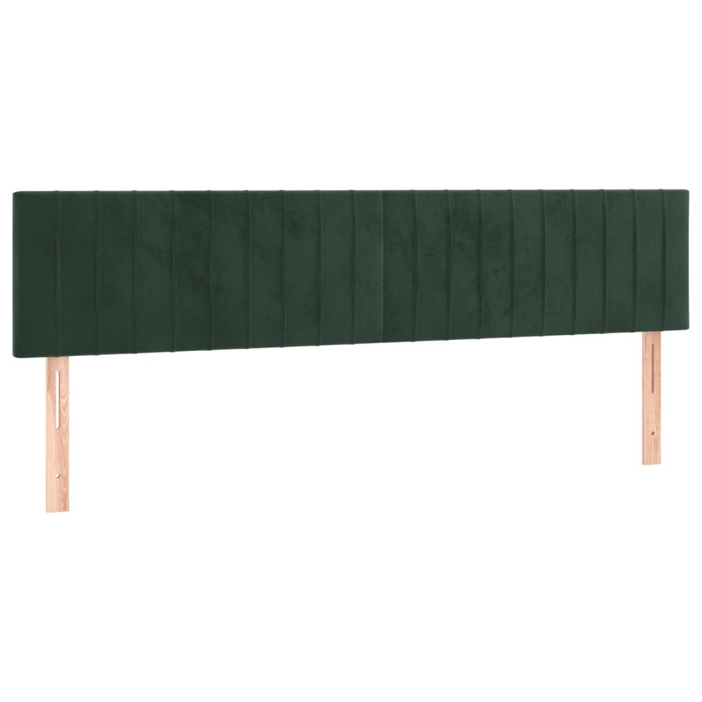 vidaXL Κρεβάτι Boxspring με Στρώμα Σκούρο Πράσινο 120x190εκ. Βελούδινο