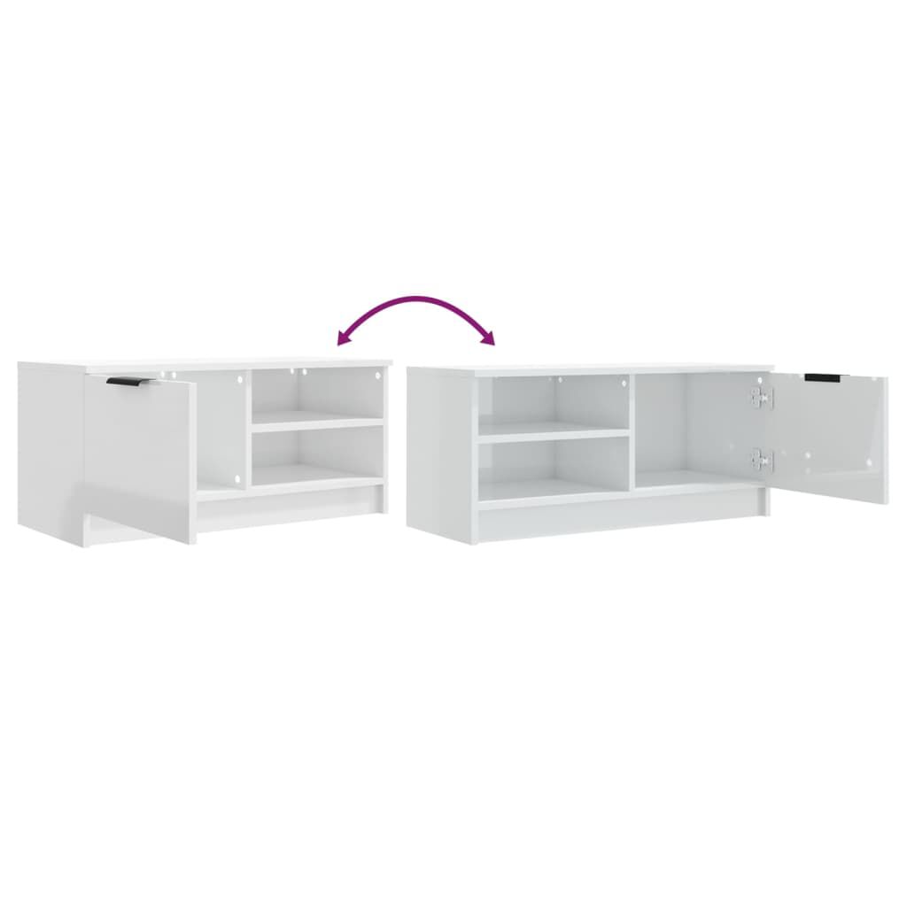 vidaXL Έπιπλο Τηλεόρασης Γυαλ. Λευκό 80x35x36,5 εκ. Επεξεργασμένο Ξύλο