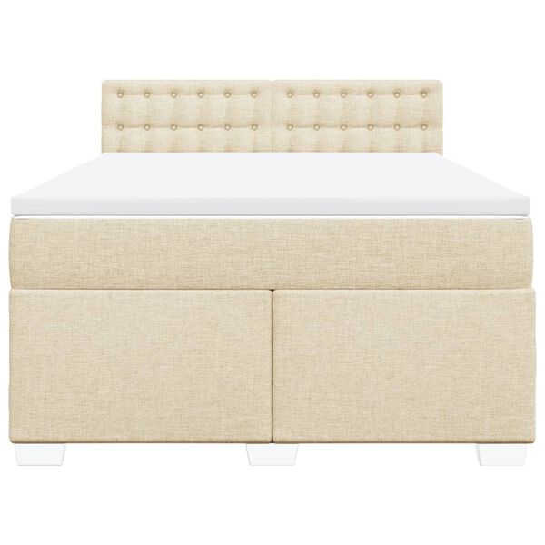 vidaXL &Kappa;&rho;&epsilon;&beta;ά&tau;&iota; Boxspring &mu;&epsilon; &Sigma;&tau;&rho;ώ&mu;&alpha; &Kappa;&rho;&epsilon;&mu; 140x200 &epsilon;&kappa;. &Upsilon;&phi;&alpha;&sigma;&mu;ά&tau;&iota;&nu;&omicron;