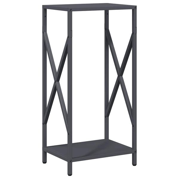 vidaXL Ράφι για καυσόξυλα Ανθρακί 34x25x70 cm Ατσάλι ψυχρής έλασης