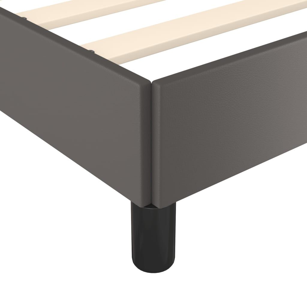 vidaXL Πλαίσιο Κρεβατιού με Κεφαλάρι Γκρι 180x200 εκ. Συνθετικό Δέρμα