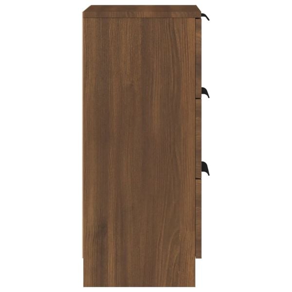 vidaXL Συρταριέρες 2 τεμ. Καφέ Δρυς 30x30x70 εκ. Επεξεργασμένο Ξύλο