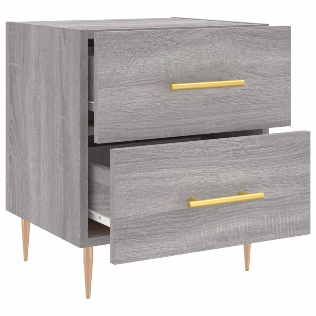 vidaXL Κομοδίνα 2 τεμ. Γκρι Sonoma 40 x 35 x 47,5 εκ. Επεξεργ. Ξύλο