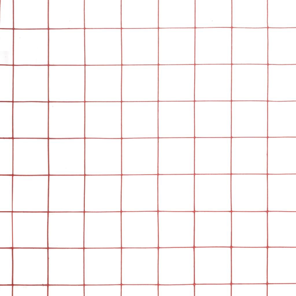 vidaXL Συρματόπλεγμα Κοτετσόσυρμα Κόκκινο 10x1,5 μ. Ατσάλι Επικαλ. PVC