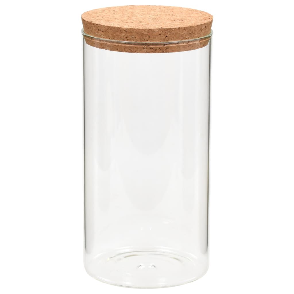 vidaXL Βάζα 6 τεμ. 1400 ml Γυάλινα με Καπάκι από Φελλό