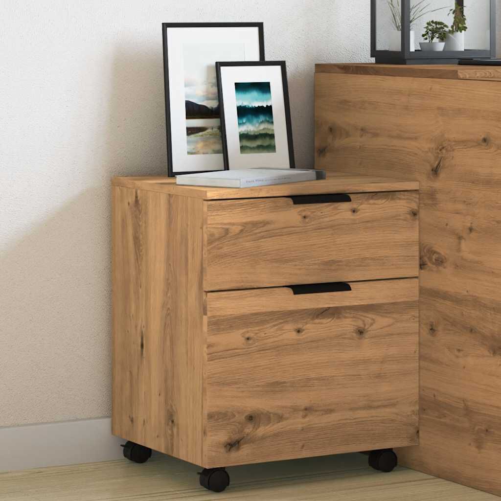 Κινητό ντουλάπι αρχείων vidaXL με τροχούς Artisan Oak