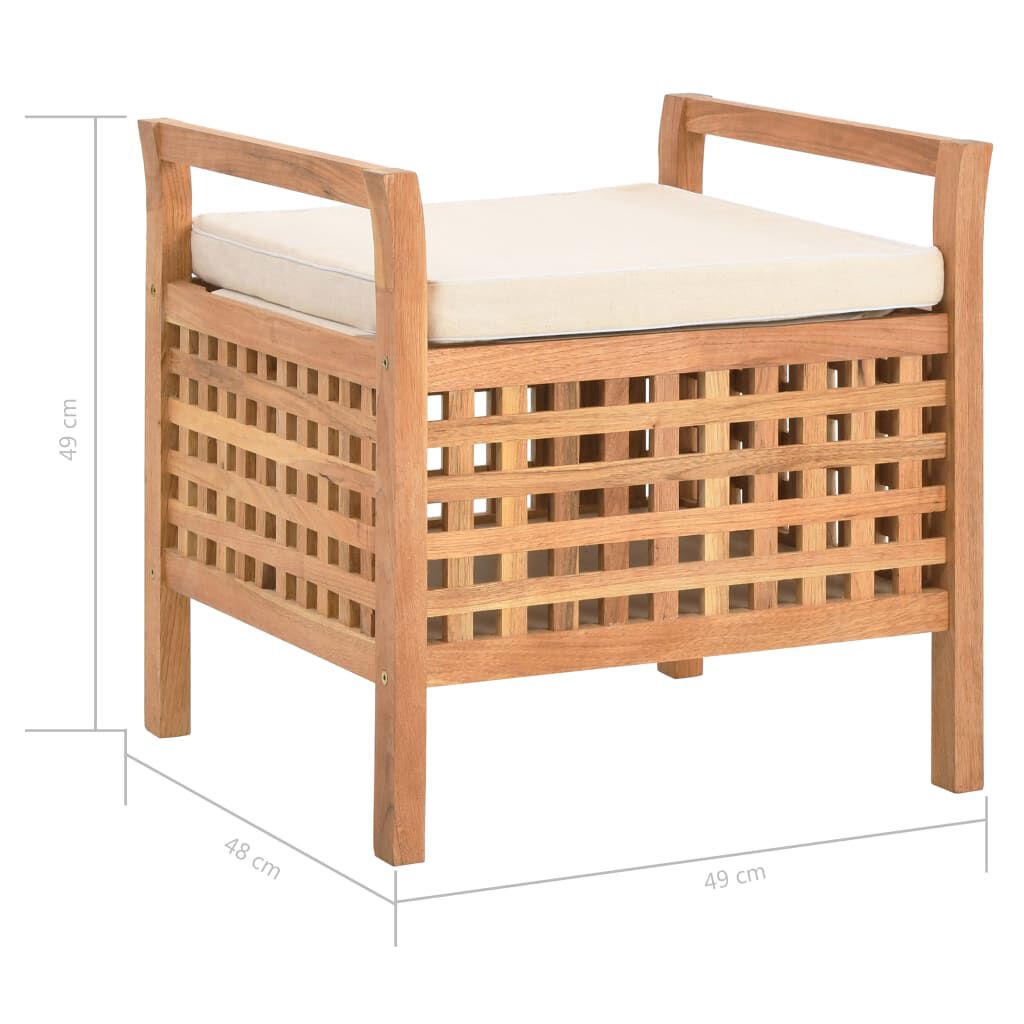 vidaXL Πάγκος με Αποθηκευτικό Χώρο 49 x 48 x 49 εκ Μασίφ Ξύλο Καρυδιάς