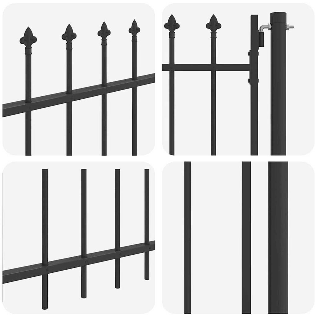 vidaXL Πύλη Φράχτη Γκρι 100 x 120 cm Χάλυβας με Επικάλυψη Πούδρας