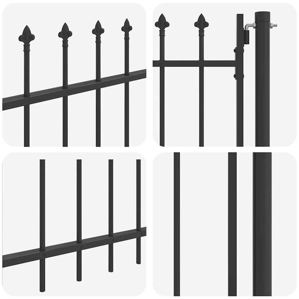 vidaXL Πύλη Φράχτη Γκρι 100 x 120 cm Χάλυβας με Επικάλυψη Πούδρας