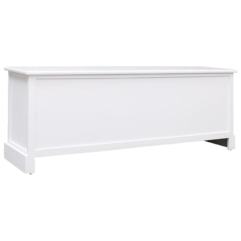 vidaXL Έπιπλο Τηλεόρασης Λευκό 108x30x40 εκ. από Μασίφ Ξύλο Παυλώνιας