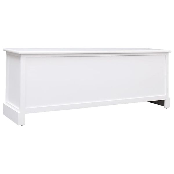 vidaXL Έπιπλο Τηλεόρασης Λευκό 108x30x40 εκ. από Μασίφ Ξύλο Παυλώνιας