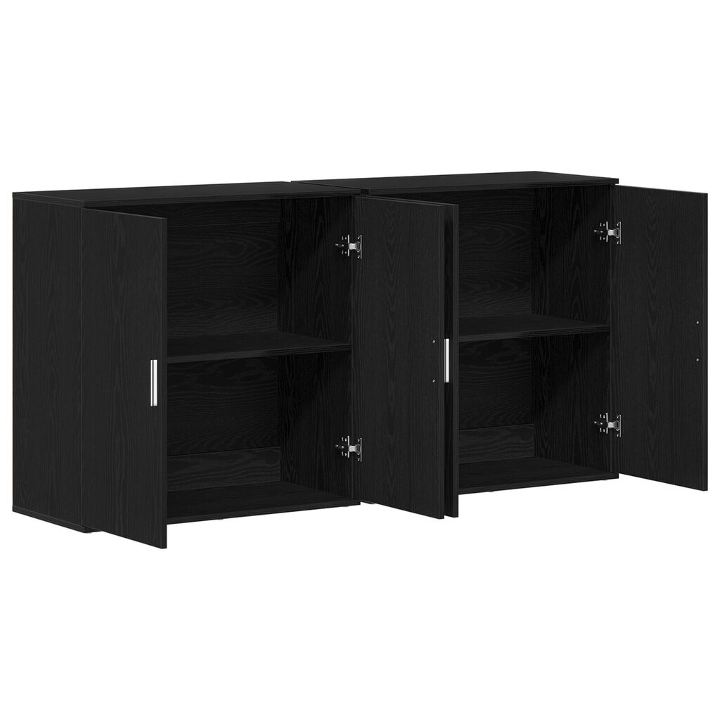 vidaXL Μπουφέδες 2 τεμάχια Μαύρος Δρύς 79x38x80 εκ Επεξεργασμένο Ξύλο