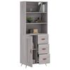 vidaXL Ντουλάπι Γκρι Sonoma 69,5 x 34 x 180 εκ. Επεξεργασμένο Ξύλο