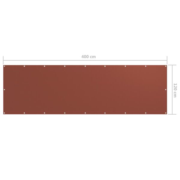 vidaXL Διαχωριστικό Βεράντας Τερακότα 120 x 400 εκ. Ύφασμα Oxford