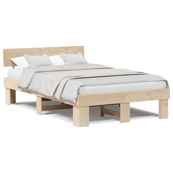vidaXL Σκελετός Κρεβατιού Καφέ 120 x 200 cm Μασίφ ξύλο πεύκου