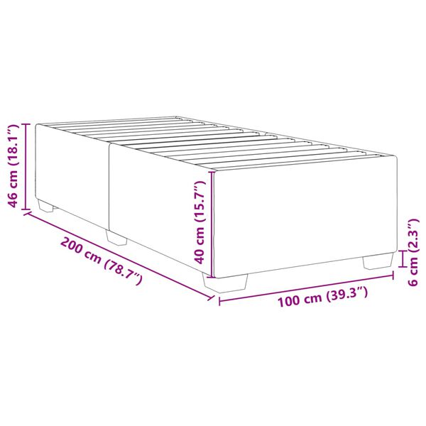 vidaXL Σκελετός Κρεβατιού Χωρίς Στρώμα Μαύρο 100x200 εκ. Υφασμάτινο