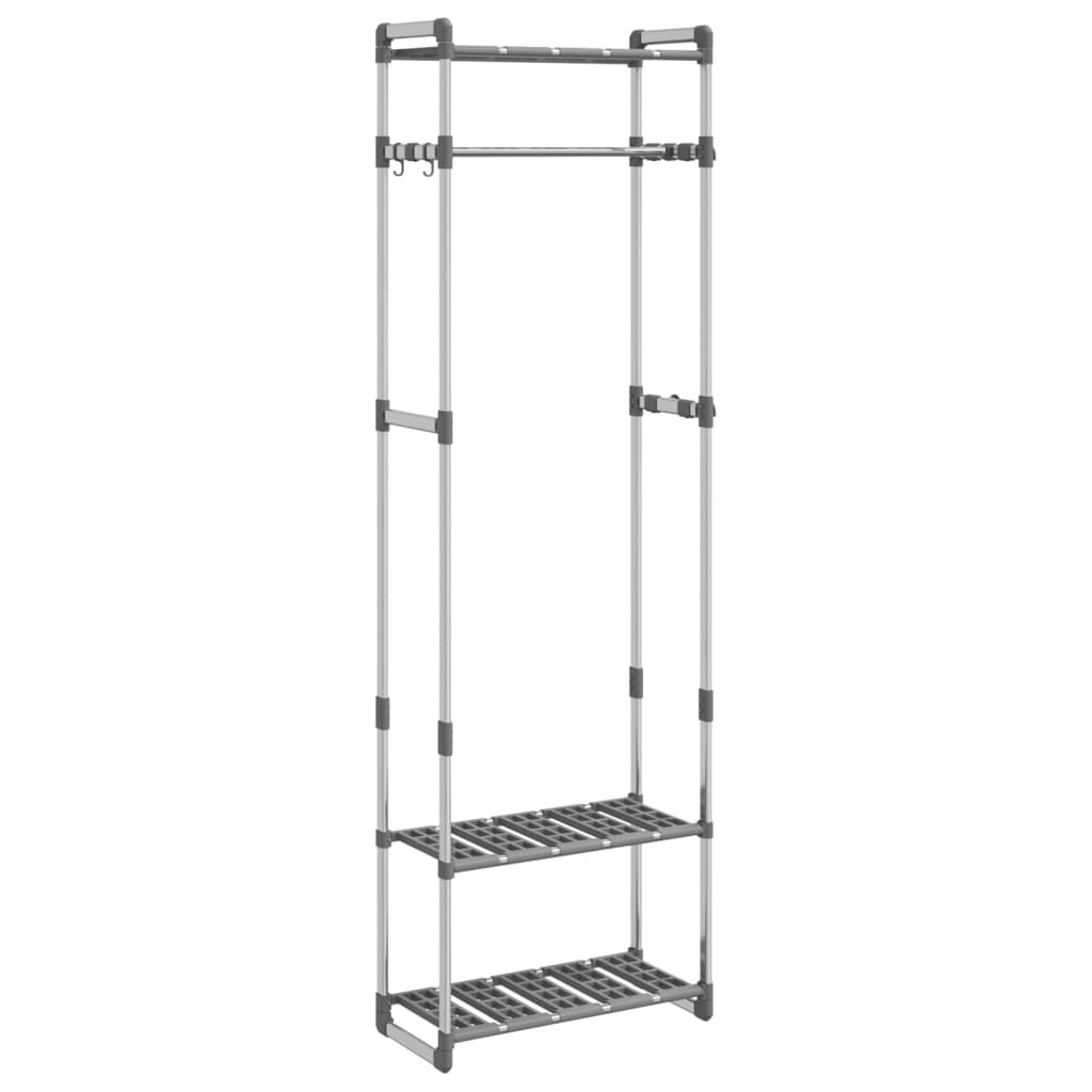 vidaXL Κρεμάστρα Ρούχων με 3 Επίπεδα Ασημί 59x29x192 εκ. Αλουμίνιο