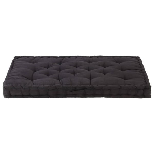 vidaXL Μαξιλάρα Δαπέδου / Παλέτας Μαύρη 120 x 80 x 10 εκ. Βαμβακερή