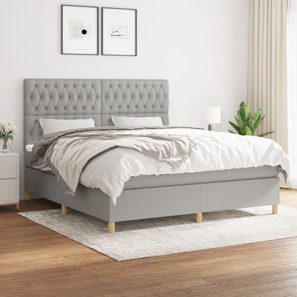 vidaXL &Kappa;&rho;&epsilon;&beta;ά&tau;&iota; Boxspring &mu;&epsilon; &Sigma;&tau;&rho;ώ&mu;&alpha; &Alpha;&nu;&omicron;&iota;&chi;&tau;ό &Gamma;&kappa;&rho;&iota; 180x200 &epsilon;&kappa;. &Upsilon;&phi;&alpha;&sigma;&mu;ά&tau;&iota;&nu;&omicron;