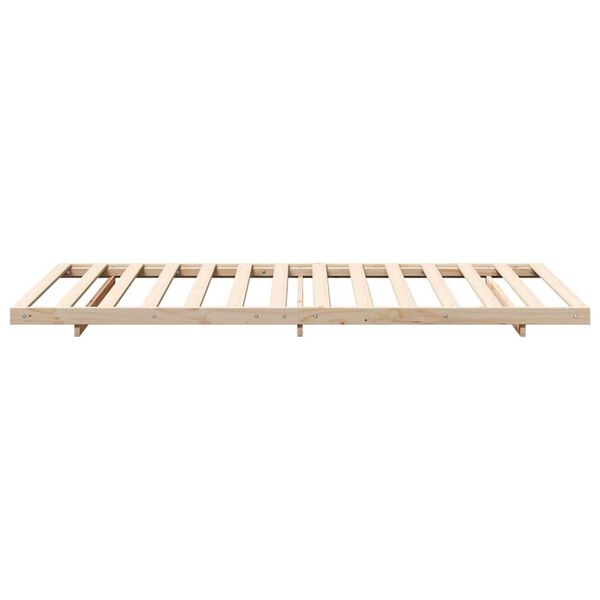 vidaXL Κρεβάτι δαπέδου Καφέ 100 x 220 cm Μασίφ ξύλο πεύκου