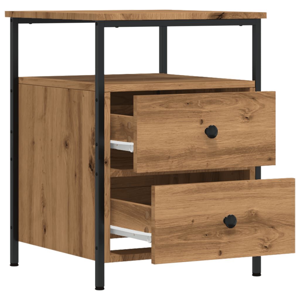 vidaXL Κομοδίνα 2 τεμάχια Artisan Oak 44x45x60 cm Κατασκευασμένο ξύλο