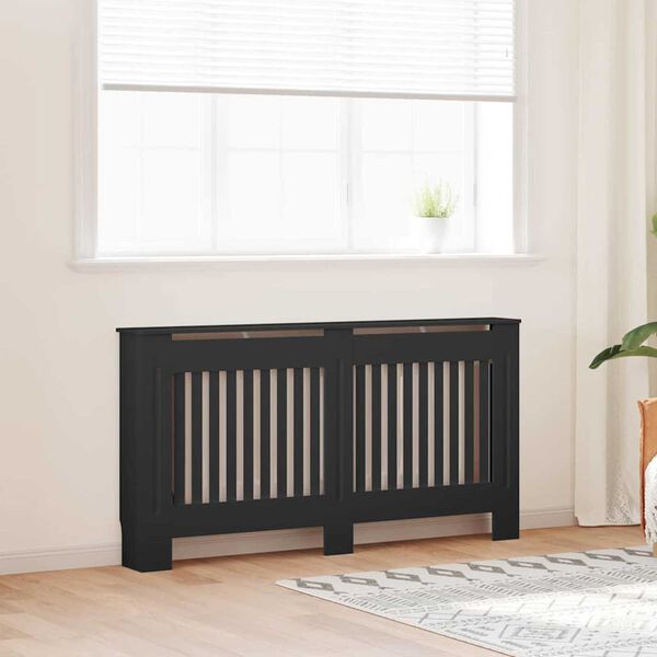 vidaXL Καπάκι Καλοριφέρ 2 pcs Μαύρο 152 x 19 x 81.5 cm