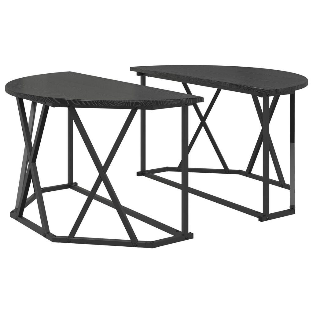 vidaXL Τραπέζι καφέ Μαύρο Δρυς 80x80x42 εκ. από επεξεργασμένο ξύλο