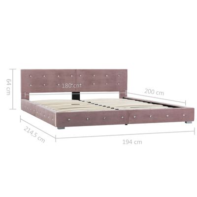 vidaXL Κρεβάτι Ροζ 180 x 200 εκ. Βελούδινο με Στρώμα