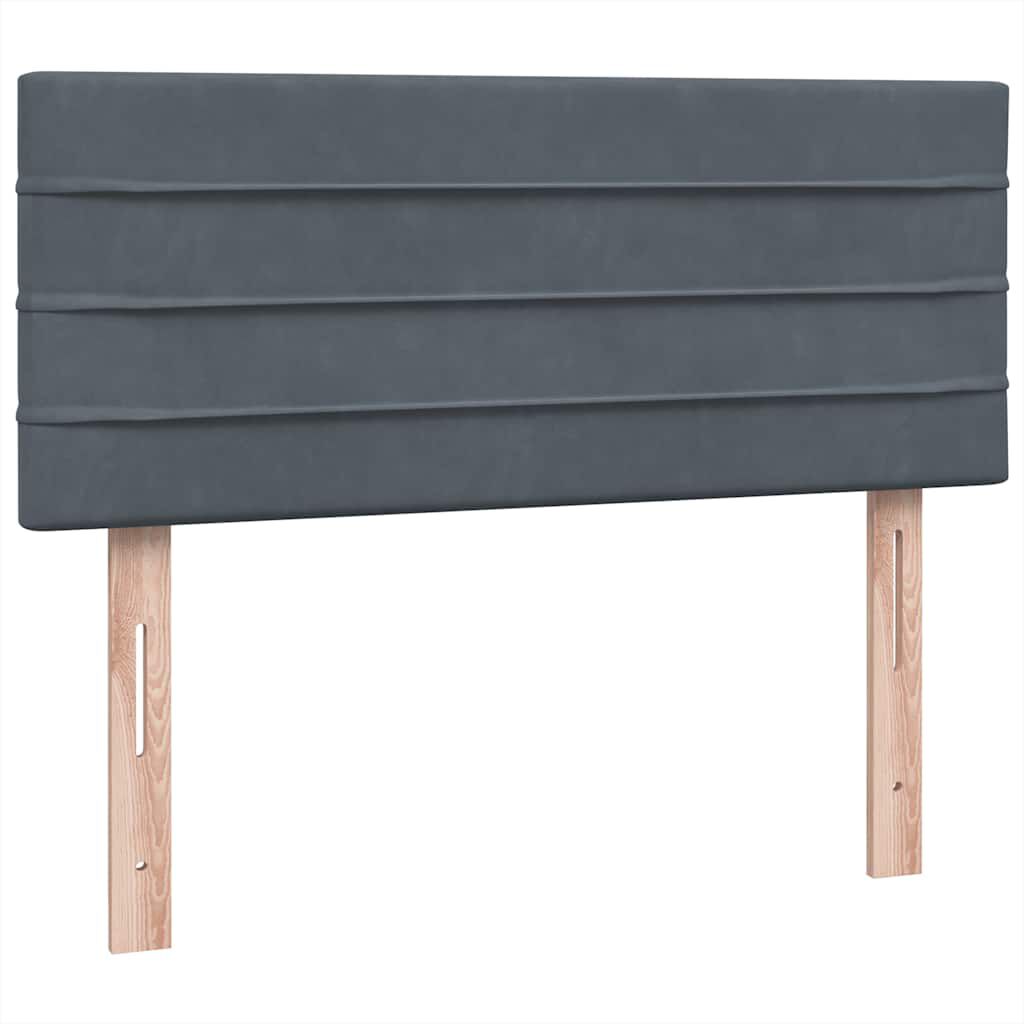 vidaXL Κρεβάτι Boxspring με Στρώμα Σκούρο Γκρι 120x210 εκ. Βελούδινο