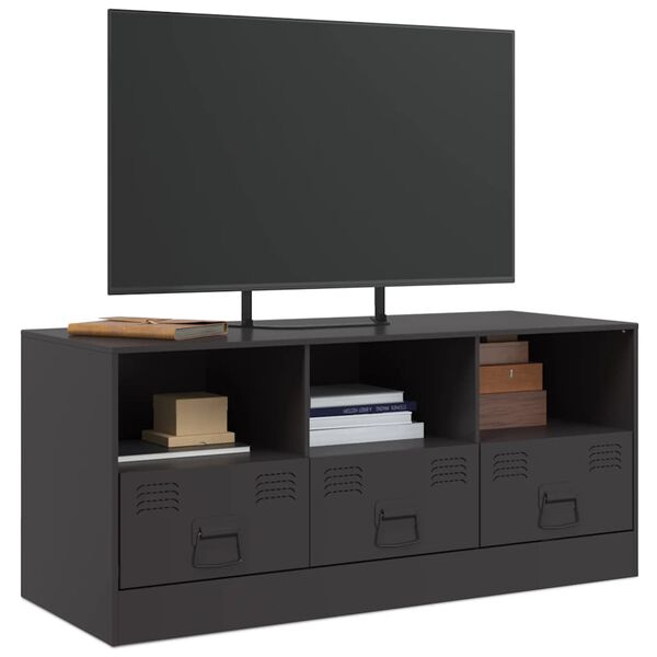 vidaXL Έπιπλο Τηλεόρασης Μαύρο 99x39x44 εκ. από Ατσάλι