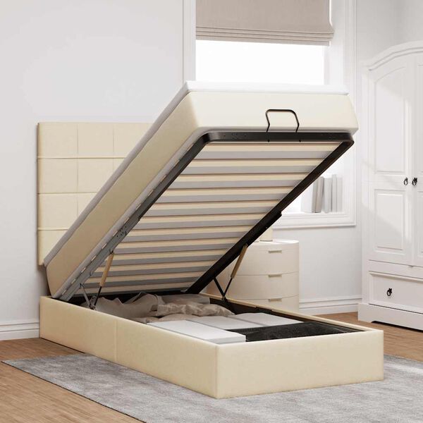 vidaXL &Omicron;&theta;&omega;&mu;&alpha;&nu;&iota;&kappa;ό &kappa;&rho;&epsilon;&beta;ά&tau;&iota; &mu;&epsilon; &sigma;&tau;&rho;ώ&mu;&alpha; Cream 90x190cm ύ&phi;&alpha;&sigma;&mu;&alpha;