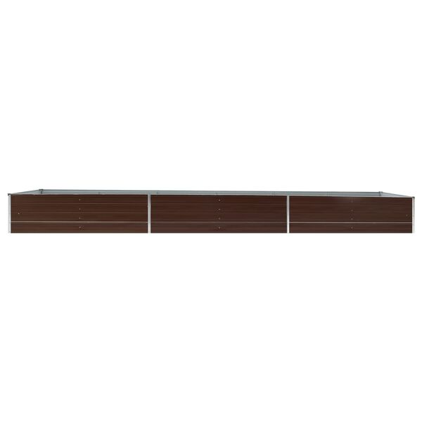 vidaXL Ζαρντινιέρα Υπερυψωμένη Καφέ 480x80x45 εκ. Γαλβαν. Χάλυβας