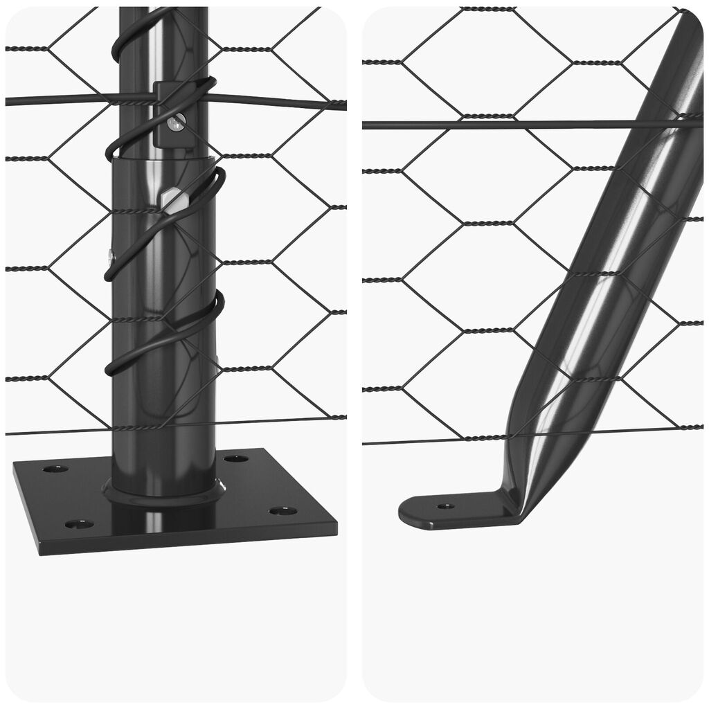 vidaXL Σετ Φράκτη 2 τμχ Γκρι Μέταλλο 25 x 0.5 μ Ανθεκτικό