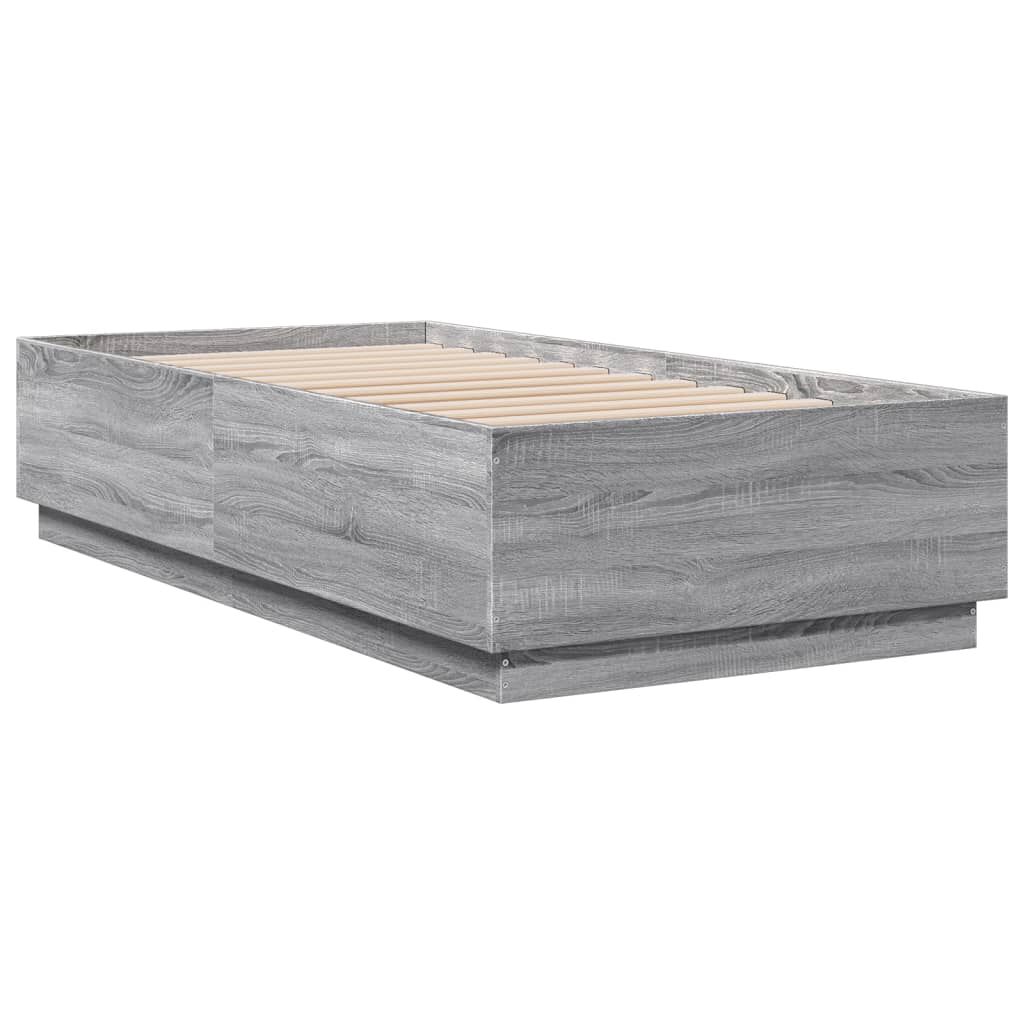 vidaXL Πλαίσιο Κρεβατιού Γκρι Sonoma 75x190 εκ. Επεξεργασμένο Ξύλο