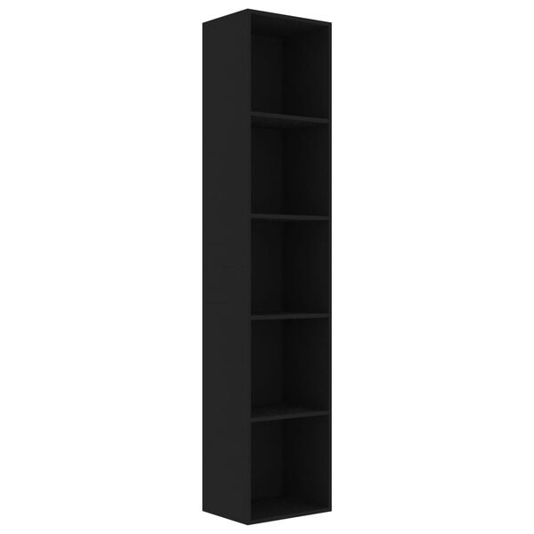 vidaXL Βιβλιοθήκη Μαύρη 40 x 30 x 189 εκ. από Επεξ. Ξύλο