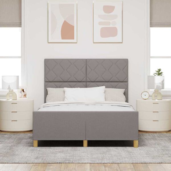 vidaXL &Sigma;&kappa;&epsilon;&lambda;&epsilon;&tau;ό&sigmaf; &Kappa;&rho;&epsilon;&beta;&alpha;&tau;&iota;&omicron;ύ &mu;&epsilon; &kappa;&epsilon;&phi;&alpha;&lambda;ά&rho;&iota; Taupe 160 x 200 cm ύ&phi;&alpha;&sigma;&mu;&alpha;