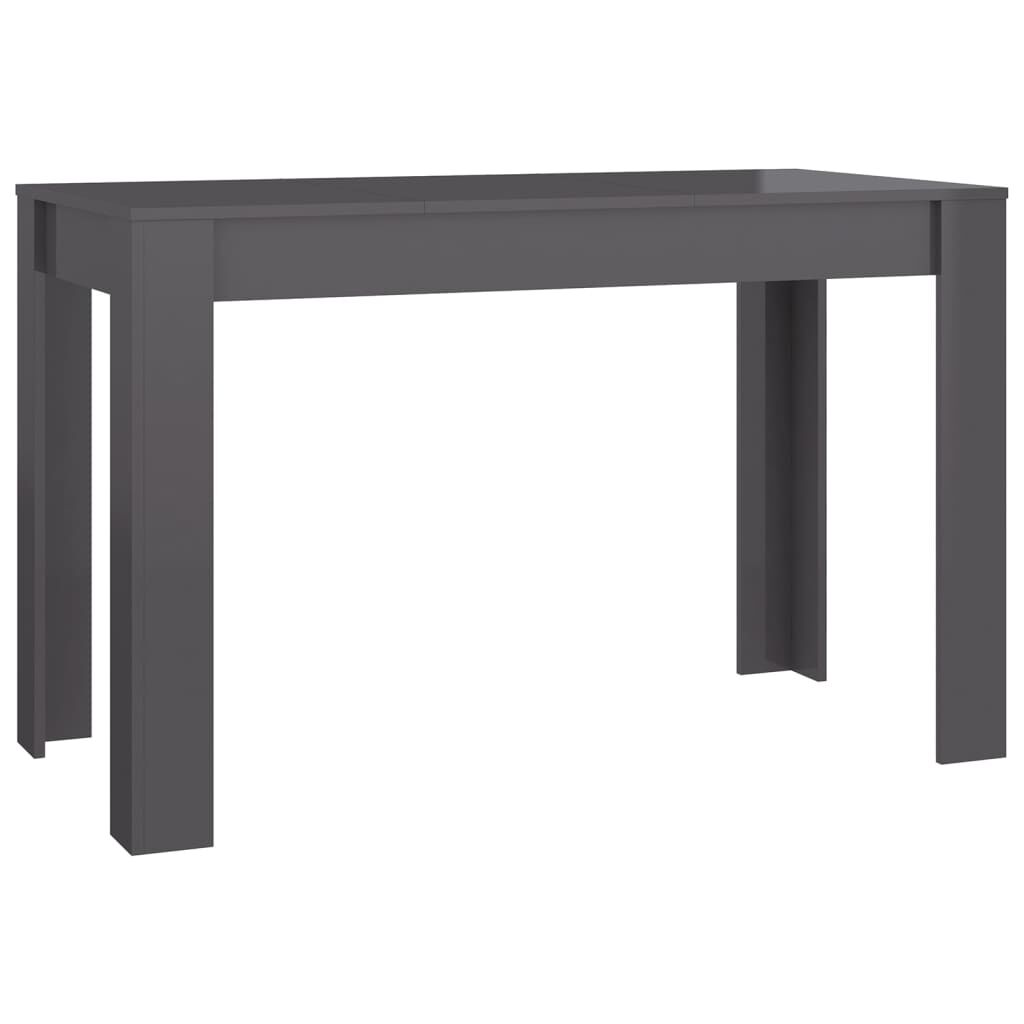 vidaXL Τραπεζαρία Γυαλιστερό Γκρι 120 x 60 x 76 εκ. από Μοριοσανίδα