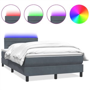 vidaXL &Kappa;&rho;&epsilon;&beta;ά&tau;&iota; Boxspring &mu;&epsilon; &Sigma;&tau;&rho;ώ&mu;&alpha; & LED &Sigma;&kappa;&omicron;ύ&rho;&omicron; &gamma;&kappa;&rho;&iota; 120x220 cm &Beta;&epsilon;&lambda;&omicron;ύ&delta;&iota;&nu;&omicron;