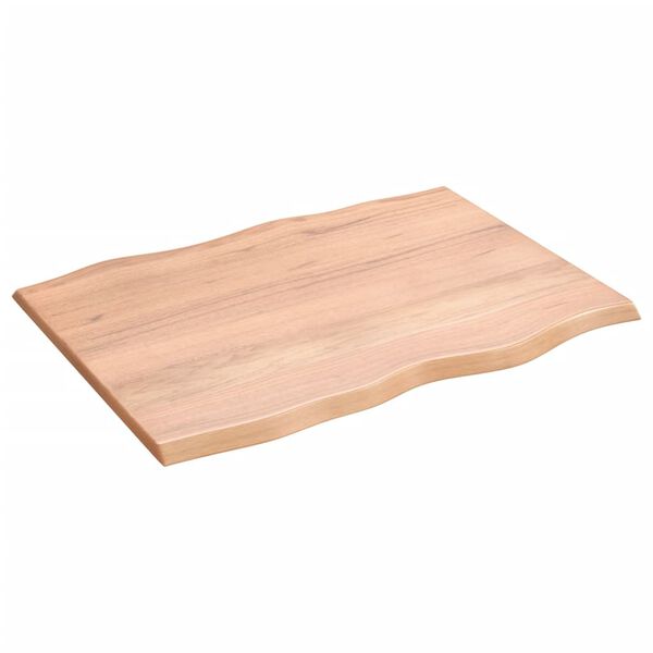 vidaXL Επιφ Τραπεζιού Αν Καφέ 80x60x2εκ. Επ Μασίφ Ξύλο Δρυός Live Edge