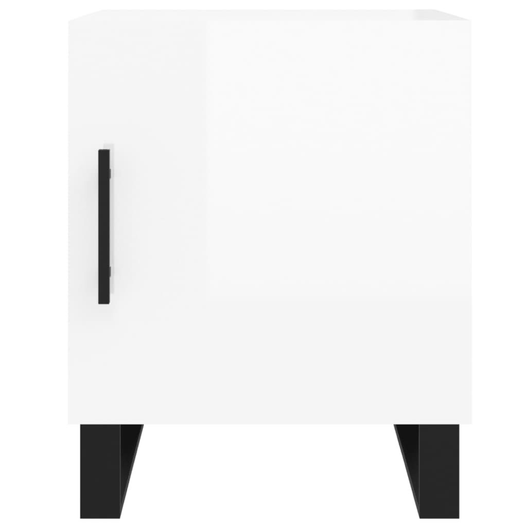 vidaXL Κομοδίνα 2 τεμ. Γυαλ. Λευκό 40 x 40 x 50 εκ. από Επεξεργ. Ξύλο