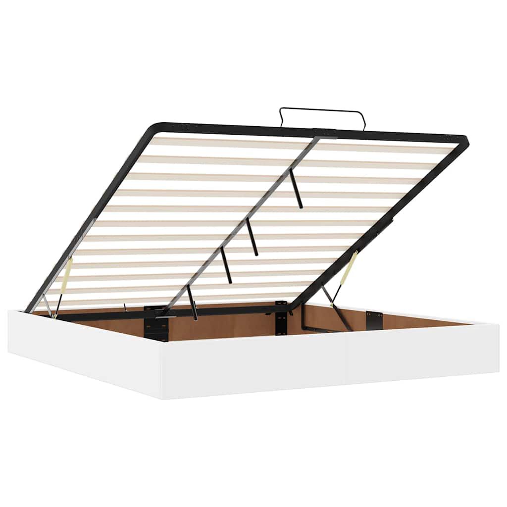 vidaXL Οθωμανικό κρεβάτι με στρώμα Λευκό 160x200cm Faux Leather