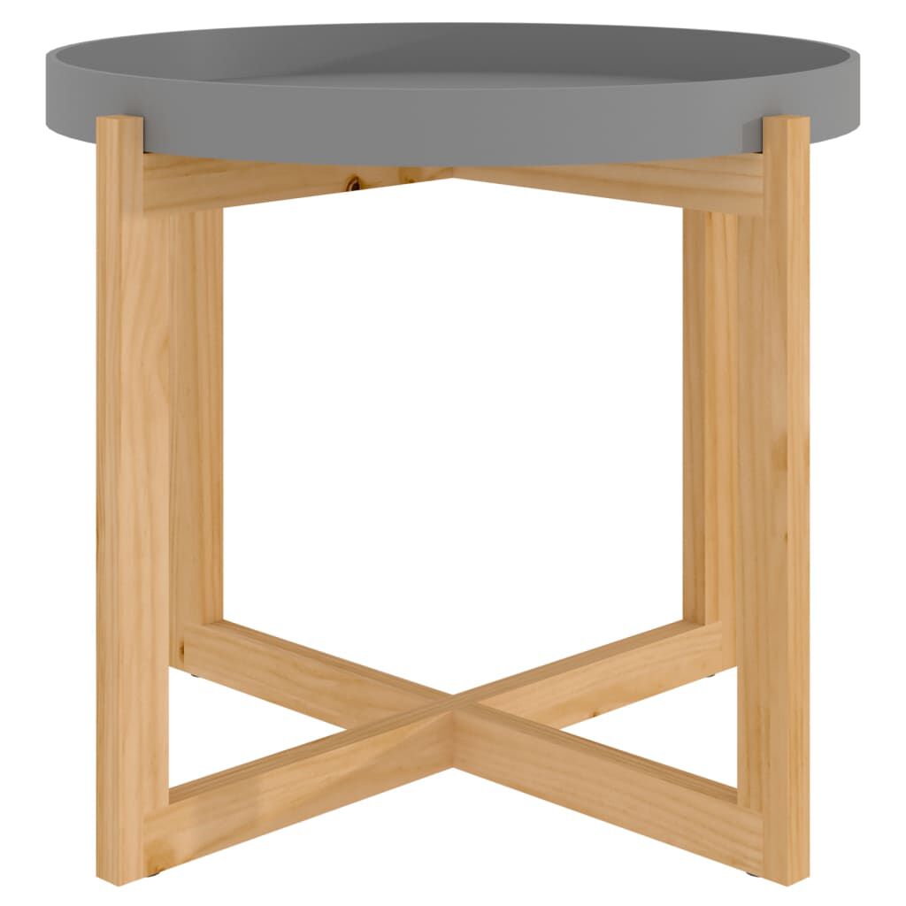 vidaXL Τραπεζάκι Σαλονιού Γκρι 53x53x43,5 εκ. Επεξ. Ξύλο&Μασίφ Πεύκο
