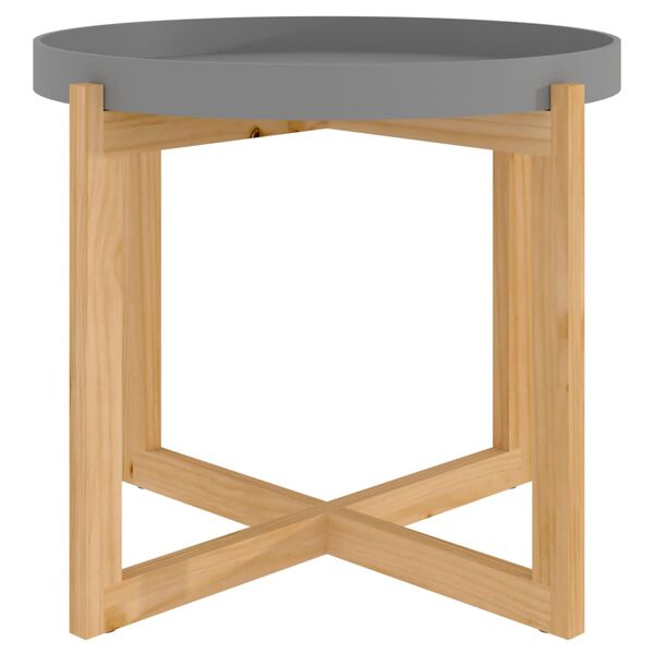 vidaXL Τραπεζάκι Σαλονιού Γκρι 53x53x43,5 εκ. Επεξ. Ξύλο&Μασίφ Πεύκο
