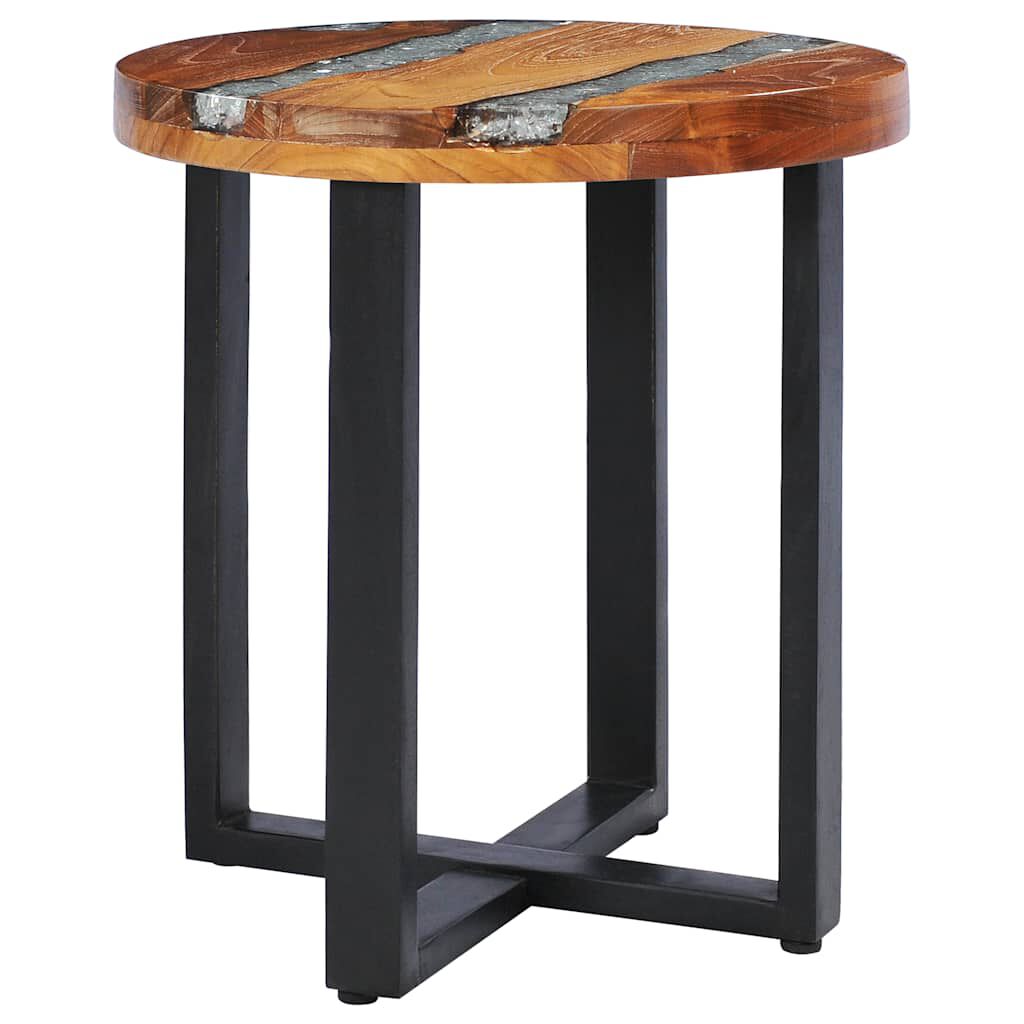 vidaXL Τραπεζάκι Σαλονιού 40x45 εκ. από Μασίφ Ξύλο Teak / Συνθ. Ρητίνη