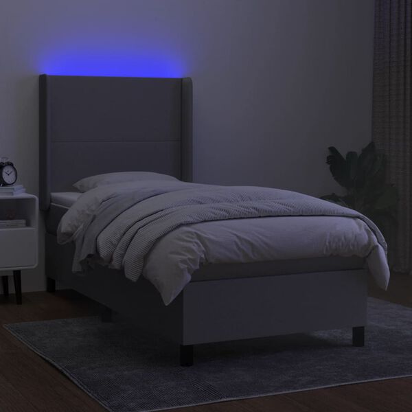 vidaXL &Kappa;&rho;&epsilon;&beta;ά&tau;&iota; Boxspring &mu;&epsilon; &Sigma;&tau;&rho;ώ&mu;&alpha; & LED &Alpha;&nu;.&Gamma;&kappa;&rho;&iota; 90x200 &epsilon;&kappa;. &Upsilon;&phi;&alpha;&sigma;&mu;ά&tau;&iota;&nu;&omicron;
