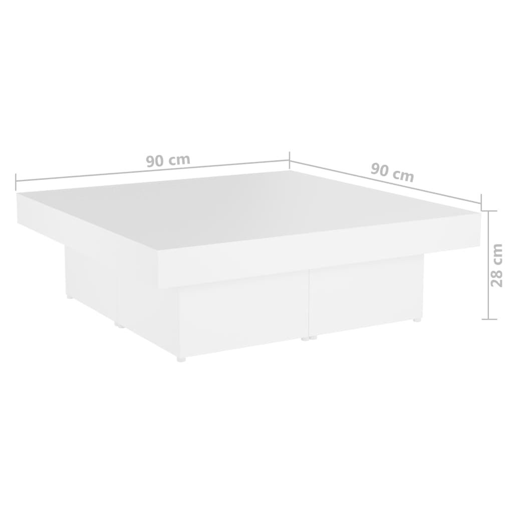 vidaXL Τραπεζάκι Σαλονιού Λευκό 90 x 90 x 28 εκ. Επεξεργασμένο Ξύλο