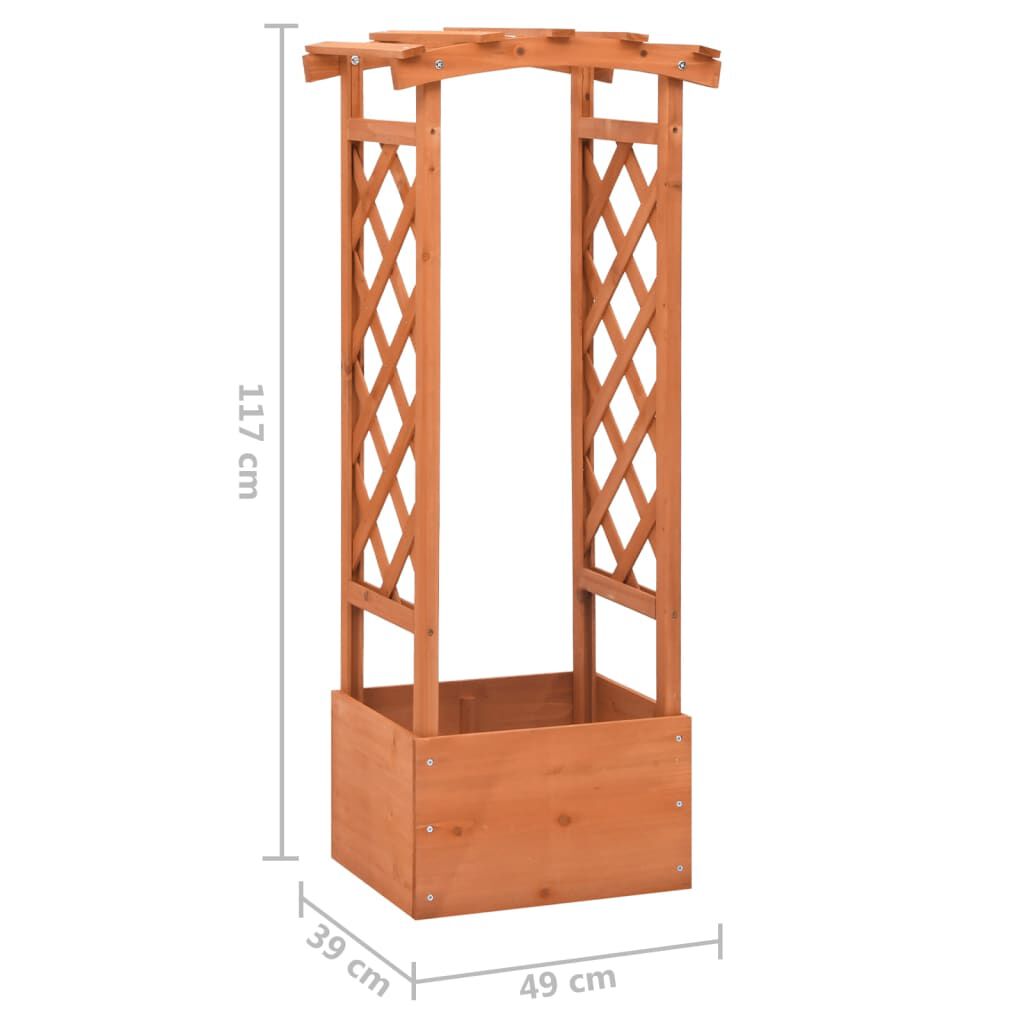 vidaXL Γλάστρα με Καφασωτό Αψίδα 49x39x117 εκ. από Μασίφ Ξύλο Ελάτης