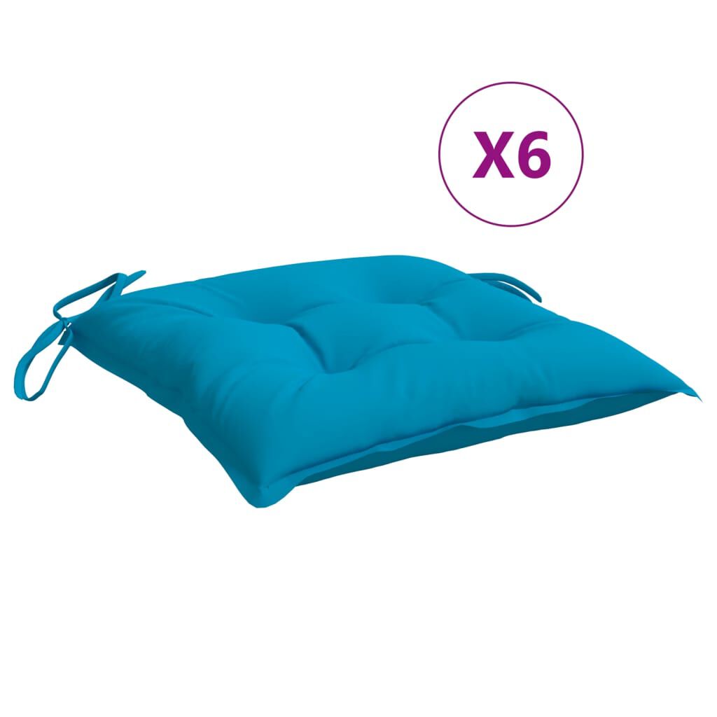 vidaXL Μαξιλάρια Παλέτας 6 τεμ. Αν. Μπλε 50 x 50 x 7 εκ. Υφασμάτινα