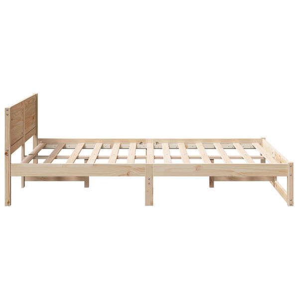 vidaXL Σκελετός Κρεβατιού Καφέ 140 x 190 cm Μασίφ ξύλο πεύκου
