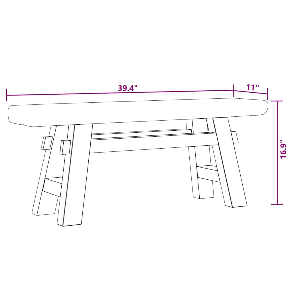 vidaXL Παγκάκι 100x28x43 εκ. από Μείγμα Ανακυκλωμένων Ξύλων/Μασίφ teak